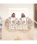 Kendra Scott Rhodium Silver Cubic Zirconia Spiderweb Statement Earrings NWT - $205.55 CAD