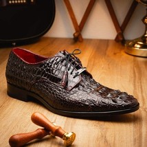 Men's Shoes genuine Premium Nile Crocodile Skin, Italian Finished-Tan leather Ni image 11