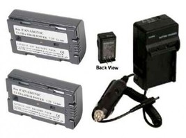 2 Batteries + Charger For Panasonic AG-HPX170 AG-HPX170P AG-HVX200 AG-HVX200A - £32.21 GBP