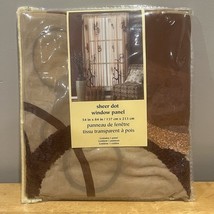 Pier 1 &quot;Sheer Dot&quot; Drape Panel 54&quot; X 84&quot;- 1 Panel India Browns Tan Circles - $34.64