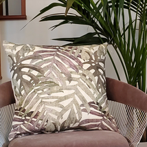 Pattaya Purple Palm Throw Pillow 20x20, Complete with Pillow Insert - £41.25 GBP