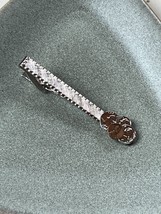 Vintage Etched Silvertone Tie Bar Clip w Miniature Quarter Dime Nickle &amp;... - $11.29