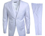 2 Button STACY ADAMS Designer Suit Jacket &amp; Pants WHITE 44R W/ 38 WAIST ... - $188.09