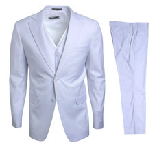 2 Button STACY ADAMS Designer Suit Jacket &amp; Pants WHITE 44R W/ 38 WAIST ... - $188.09