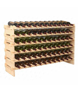 72 Bottles Wine Rack Holder Stackable Storage 6 Tier Solid Wood Display ... - £69.19 GBP