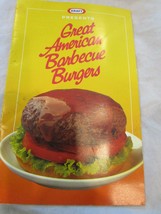 Vintage 1986 Kraft Presents Great American Barbecue Burgers New Rare - £3.98 GBP