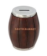 WOODEN BARREL COIN MONEY BOX - $98.01