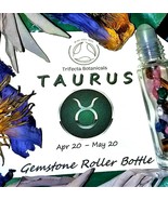 TAURUS Zodiac Roller Bottle Crystal Set for Essential Oil Astrology Wicc... - £8.02 GBP
