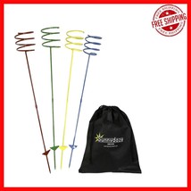 Colorful Heavy-Duty Outdoor Drink Holder Stakes - Set of 4, 32” Tall Design - $53.45