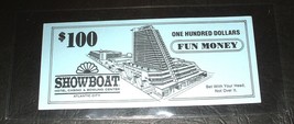 (1) $100. SHOWBOAT CASINO Fun Money - 1987 - ATLANTIC CITY, New Jersey - £15.92 GBP