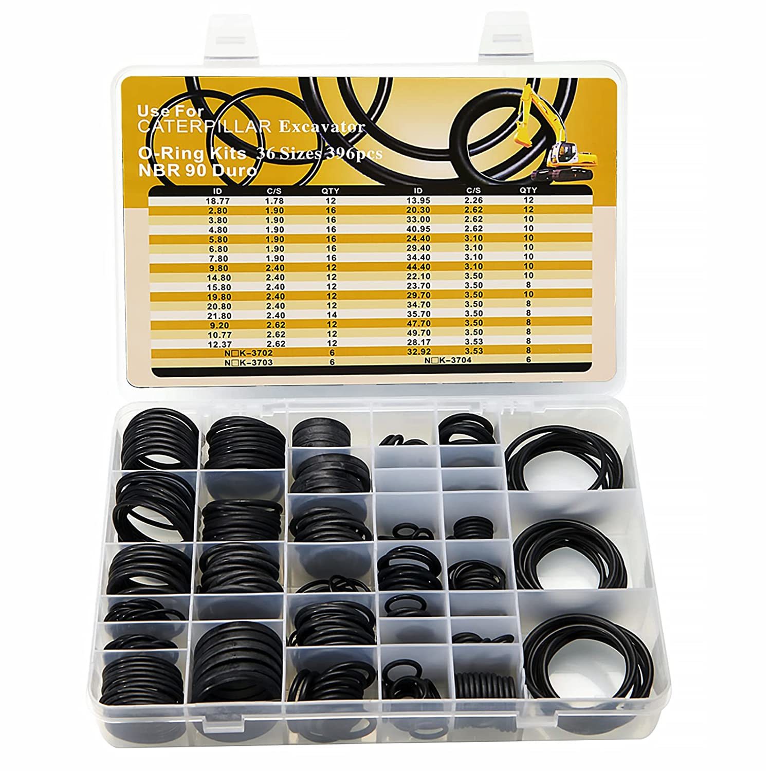 BUSY-CORNER 396 Pieces O-Ring Kit Nitrile 90 Duro for Hydraulic Pipe Pump - $39.99
