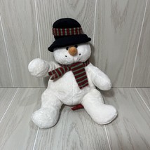Target Corporation Plush White Snowman black top hat red green striped scarf - £15.52 GBP