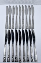 Cambridge Stainless Steel Sand Script French Knife Silver Dinner Set Of 18 - $38.28 CAD