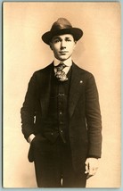 RPPC Studio View Handsome Dapper Young Man Named Livingston Eaton DB Postcard J7 - £10.79 GBP