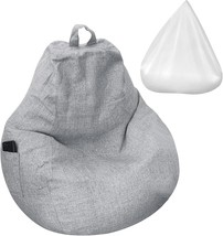 Bean Bag Chair Cover (No Filler), Upgrade Stuffed, Light Gray, L: 39X47 ... - $30.99