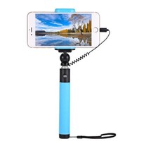 (Blue) Collapsible Selfie Stick Monopod Wire Control Camera Shutter for iPhone - £6.35 GBP