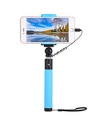 (Blue) Collapsible Selfie Stick Monopod Wire Control Camera Shutter for ... - £6.28 GBP