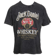 Jack Daniel&#39;s Sour Mash Vintage Poster Men&#39;s Black T-Shirt Grey - £28.72 GBP