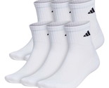 adidas Men&#39;s Cushioned Quarter Extended Size Socks, 6-Pack - White-12-15 - $17.99