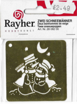 Rayher. Snowmen Brass Stencil. Ref: 018. Embossing Cardmaking Scrapbooki... - £2.44 GBP
