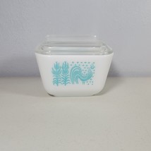 Pyrex Dish Refrigerator Small 10 oz Amish Butterprint White With Lid USA - $25.99