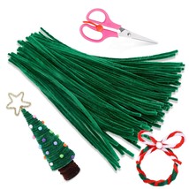 100 Pcs Pipe Cleaners, Dark Green Chenille Stems Creative Craft Pipe Cle... - £9.43 GBP