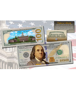 ONE HUNDRED DOLLAR $100 US Bill Genuine Legal Tender Currency COLORIZED ... - £149.10 GBP