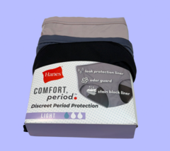 Hanes Comfort period. Light Microfiber Briefs 3 Pair Multicolor Women 8/XL - $16.34