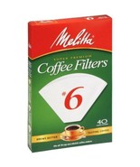 Melitta Cone Coffee Filters White No. 6 40 Count - $17.71