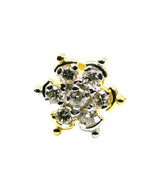 Real Diamond Flower 18K Gold Nose Stud Screw Ring Monroe Libret Piercing - £199.50 GBP