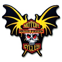 Biker Rider Motorcycles Ride Free Bat Skull Wings MC Motorhead Racing Motor C... - £15.55 GBP