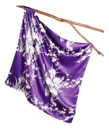 Smithsonian Iris and Plum Blossom Silk Scarf 31&quot; Square - $929.99 MXN