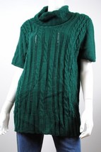 Art &amp; Soul Women&#39;s S/S Cable Knit, Cowl Neck Sweater Tunic Teal (X-Large) - $24.74