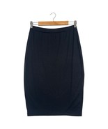 Chaser Skirt Womens Medium Black Linen Blend Ribbed Pencil Minimalist Ca... - $40.60 CAD