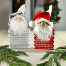 Christmas Tissue Box Santa Wooden Tissue Box Christmas Decor Holiday Decor - £19.65 GBP