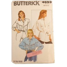 Butterick 4693 Pattern Misses Shirt Top Long Sleeves Very Loose Fitting 8-12 Cut - £4.88 GBP