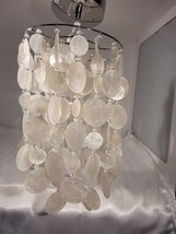 Natural Capiz Shell Chandelier 17 inches tall x 10 inch diameter - £108.05 GBP