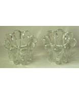 Vintage Crystal Taper Candle Holders Scalloped Edge Set of 2 - $7.61