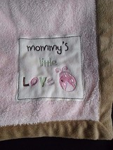 Wishes And Kisses Pink Baby Blanket Mommy&#39;s Little Love Ladybug Security Blanket - £21.17 GBP