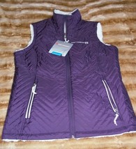 Women&#39;s FREE COUNTRY Quilted Sherpa Vest Jacket REVERSIBLE PURPLE Sz S - $64.99