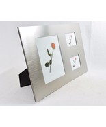 3 Panel Brushed Metal Photo Frame ~ Horizontal, Vertical, Wall, Desktop,... - $20.10 CAD