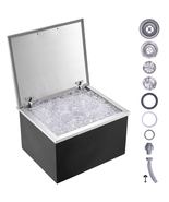 VEVOR Drop in Ice Chest Stainless Steel 28x16x17in 87.4qt Hinged Cover f... - $224.99