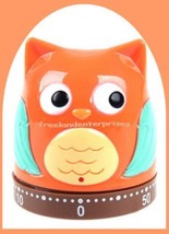 Kitchen Timer Owl 60 Minute Mechanical Owlet (Orange-Brown-Turquoise) (Quant. 1) - £11.17 GBP