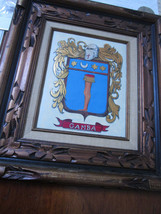 Gamba Coat Of Arms / Gamba Family Crest , Framed, Matted On Paper 15 X 17&quot; - £122.66 GBP