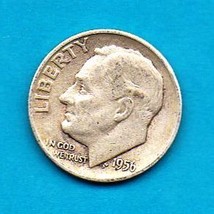 1956 Roosevelt Dime - Silver - Circulated Minimum Wear - $9.99