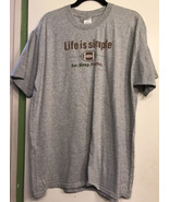 Life is Simple Eat Sleep Football T-shirt Adult XL Heather Gray graphic Tee - $23.79 CAD
