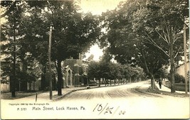 Main Street View 1906 Lock Haven PA Pennsylvania Postcard UNP Rotograph Co - £6.27 GBP
