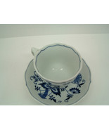 Vintage blue danube tea coffee cup and saucer blue onion pattern made in... - $19.75
