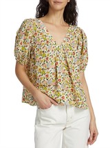 The Great. bungalow silk top in Floating Petals Floral - $254.00