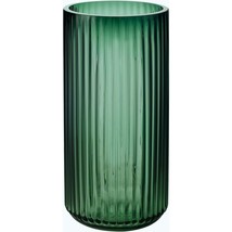 8 Inch Premium Thickened Green Glass Vase - Ribbed Glass Flower Vase For Rustic  - £26.74 GBP